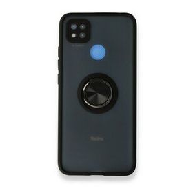 BSSM Montreal Yüzüklü Silikon Kapak - Siyah Xiaomi Redmi 9C Kılıf