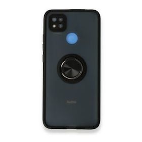 BSSM Montreal Yüzüklü Silikon Kapak - Siyah Xiaomi Redmi 9C Kılıf