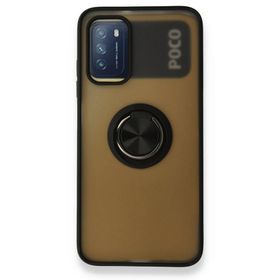 BSSM Montreal Yüzüklü Silikon Kapak - Siyah Xiaomi Redmi 9T Kılıf