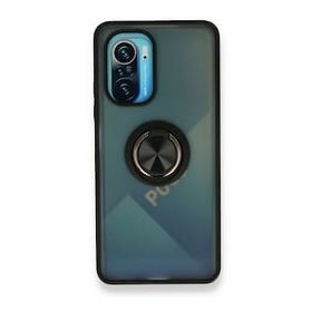 BSSM Montreal Yüzüklü Silikon Kapak - Siyah Xiaomi Redmi K40 Kılıf