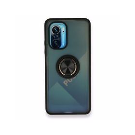 BSSM Montreal Yüzüklü Silikon Kapak - Siyah Xiaomi Redmi K40 Kılıf
