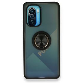 BSSM Montreal Yüzüklü Silikon Kapak - Siyah Xiaomi Redmi K40 Kılıf