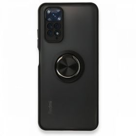 BSSM Montreal Yüzüklü Silikon Kapak - Siyah Xiaomi Redmi Note 11 Kılıf