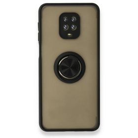 BSSM Montreal Yüzüklü Silikon Kapak - Siyah Xiaomi Redmi Note 9 Pro Kılıf