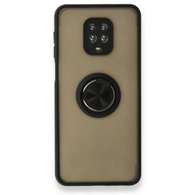 BSSM Montreal Yüzüklü Silikon Kapak - Siyah Xiaomi Redmi Note 9 Pro Kılıf