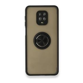 BSSM Montreal Yüzüklü Silikon Kapak - Siyah Xiaomi Redmi Note 9 Pro Kılıf