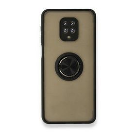 BSSM Montreal Yüzüklü Silikon Kapak - Siyah Xiaomi Redmi Note 9 Pro Kılıf