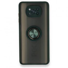 BSSM Montreal Yüzüklü Silikon Kapak - Yeşil Xiaomi Pocophone X3 Kılıf