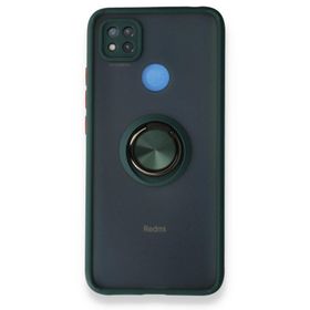 BSSM Montreal Yüzüklü Silikon Kapak - Yeşil Xiaomi Redmi 9C Kılıf