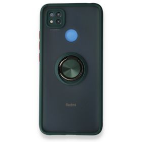 BSSM Montreal Yüzüklü Silikon Kapak - Yeşil Xiaomi Redmi 9C Kılıf