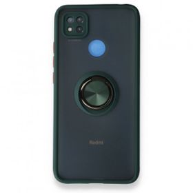 BSSM Montreal Yüzüklü Silikon Kapak - Yeşil Xiaomi Redmi 9C Kılıf