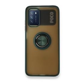 BSSM Montreal Yüzüklü Silikon Kapak - Yeşil Xiaomi Redmi 9T Kılıf