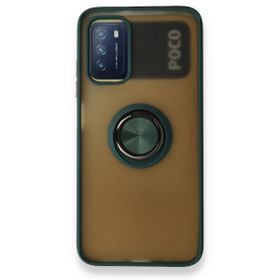BSSM Montreal Yüzüklü Silikon Kapak - Yeşil Xiaomi Redmi 9T Kılıf