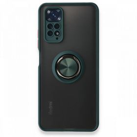 BSSM Montreal Yüzüklü Silikon Kapak - Yeşil Xiaomi Redmi Note 11 Kılıf