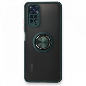 BSSM Montreal Yüzüklü Silikon Kapak - Yeşil Xiaomi Redmi Note 11 Kılıf