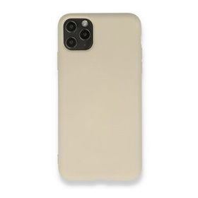 BSSM Nano içi Kadife Silikon - Bej iPhone 11 Pro Max Kılıf