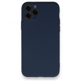 BSSM Nano İçi Kadife Silikon - Lacivert iPhone 11 Pro Kılıf