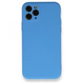 BSSM Nano İçi Kadife Silikon - Mavi iPhone 11 Pro Kılıf