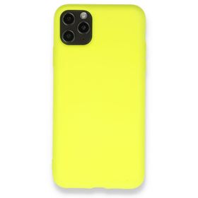 BSSM Nano içi Kadife Silikon - Sarı iPhone 11 Pro Max Kılıf