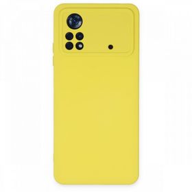 BSSM Nano içi Kadife Silikon - Sarı Xiaomi Poco X4 Pro 5G Kılıf