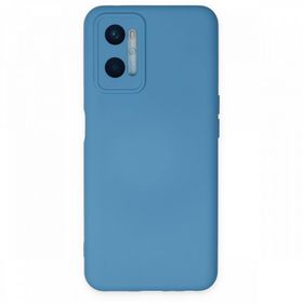 BSSM Oppo A96 Nano İçi Kadife Silikon Mavi Kılıf