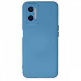 BSSM Oppo A96 Nano İçi Kadife Silikon Mavi Kılıf