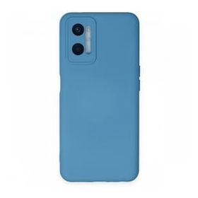 BSSM Oppo A96 Nano İçi Kadife Silikon Mavi Kılıf