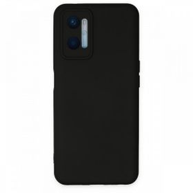 BSSM Oppo A96 Nano İçi Kadife Silikon Siyah Kılıf
