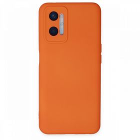 BSSM Oppo A96 Nano İçi Kadife Silikon Turuncu Kılıf