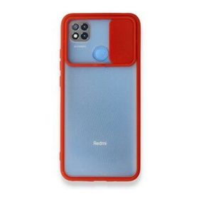 BSSM Palm Buzlu Kamera Sürgülü Silikon - Kırmızı Xiaomi Redmi 9C Kılıf