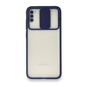 BSSM Palm Buzlu Kamera Sürgülü Silikon - Lacivert Samsung Galaxy A11 Kılıf