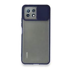 BSSM Palm Buzlu Kamera Sürgülü Silikon - Lacivert Xiaomi Mİ 11 Lite Kılıf