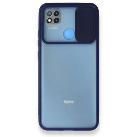 BSSM Palm Buzlu Kamera Sürgülü Silikon - Lacivert Xiaomi Redmi 9C Kılıf