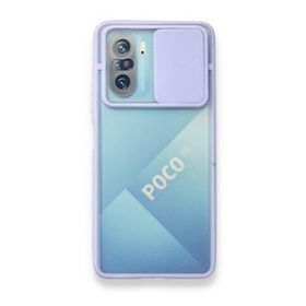 BSSM Palm Buzlu Kamera Sürgülü Silikon - Lila Xiaomi Poco F3 Kılıf