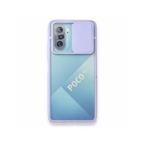 BSSM Palm Buzlu Kamera Sürgülü Silikon - Lila Xiaomi Poco F3 Kılıf
