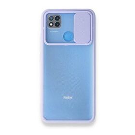 BSSM Palm Buzlu Kamera Sürgülü Silikon - Lila Xiaomi Redmi 9C Kılıf