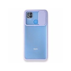 BSSM Palm Buzlu Kamera Sürgülü Silikon - Lila Xiaomi Redmi 9C Kılıf