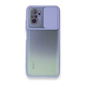BSSM Palm Buzlu Kamera Sürgülü Silikon - Lila Xiaomi Redmi Note 10 Kılıf