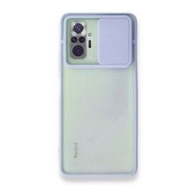 BSSM Palm Buzlu Kamera Sürgülü Silikon - Lila Xiaomi Redmi Note 10 Pro Kılıf