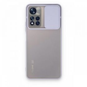 BSSM Palm Buzlu Kamera Sürgülü Silikon - Lila Xiaomi Redmi Note 11 Pro Plus 5G Kılıf