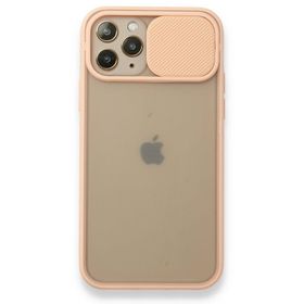 BSSM Palm Buzlu Kamera Sürgülü Silikon - Pembe iPhone 11 Pro Kılıf