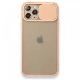 BSSM Palm Buzlu Kamera Sürgülü Silikon - Pembe iPhone 11 Pro Kılıf