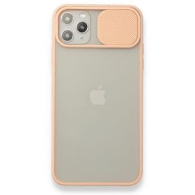 BSSM Palm Buzlu Kamera Sürgülü Silikon - Pembe iPhone 11 Pro Max Kılıf