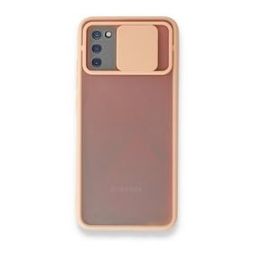 BSSM Palm Buzlu Kamera Sürgülü Silikon - Pembe Samsung Galaxy A02S Kılıf