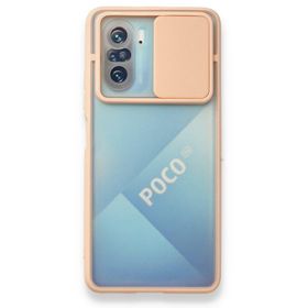 BSSM Palm Buzlu Kamera Sürgülü Silikon - Pembe Xiaomi Poco F3 Kılıf