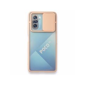 BSSM Palm Buzlu Kamera Sürgülü Silikon - Pembe Xiaomi Poco F3 Kılıf