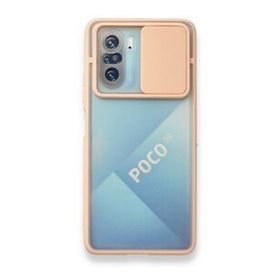 BSSM Palm Buzlu Kamera Sürgülü Silikon - Pembe Xiaomi Poco F3 Kılıf