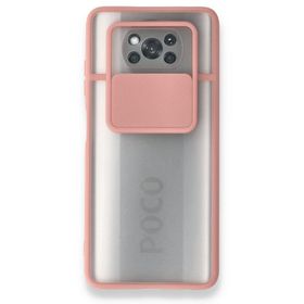 BSSM Palm Buzlu Kamera Sürgülü Silikon - Pembe Xiaomi Pocophone X3 Kılıf