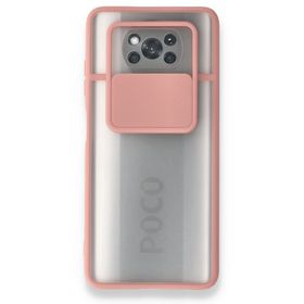BSSM Palm Buzlu Kamera Sürgülü Silikon - Pembe Xiaomi Pocophone X3 Kılıf