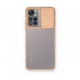BSSM Palm Buzlu Kamera Sürgülü Silikon - Pembe Xiaomi Redmi Note 11 Pro Plus 5G Kılıf